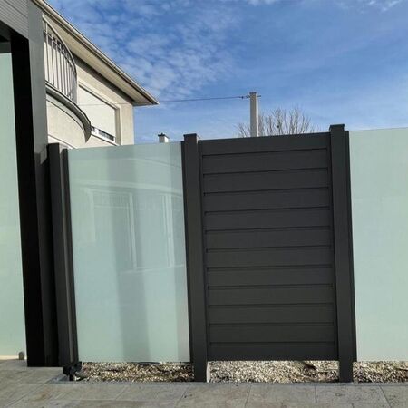 Aluzaun "Mondsee" Glas mit Aluminium